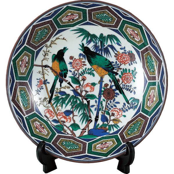 九谷焼 古九谷花鳥 １０号飾皿