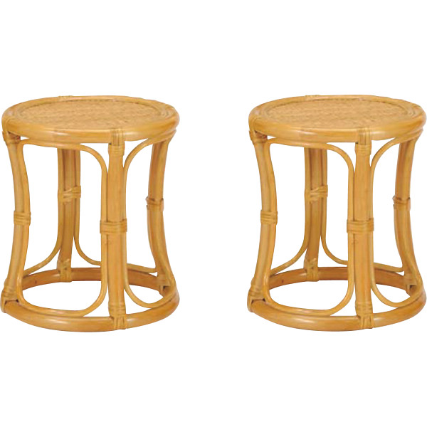 籐スツール ２個組