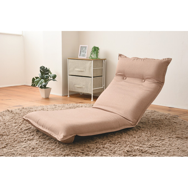 低反発リクライニングフロアチェアベージュ