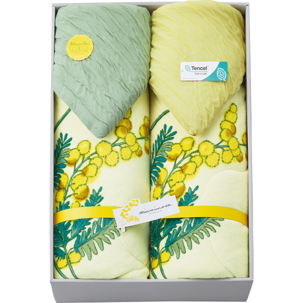 ミアミモザ もこふあニット＆マイクロ リバーシブル肌ふとん２枚セット