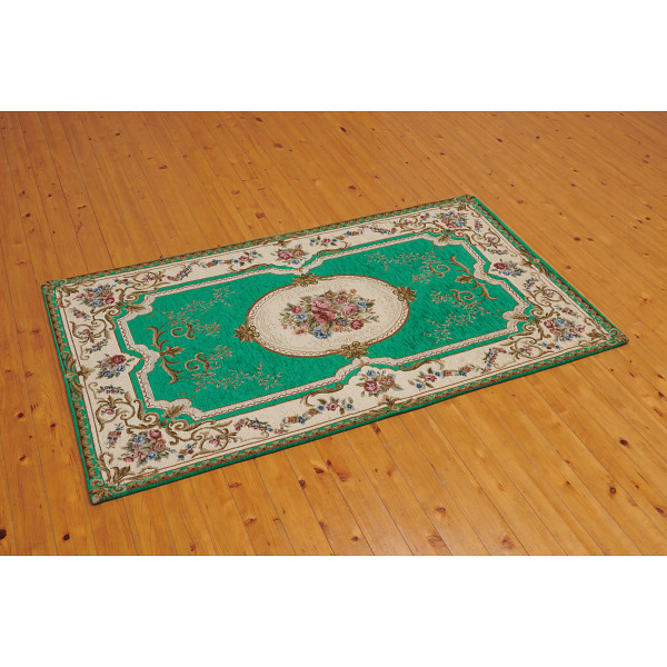 イタリア製ゴブラン織ラググリーン