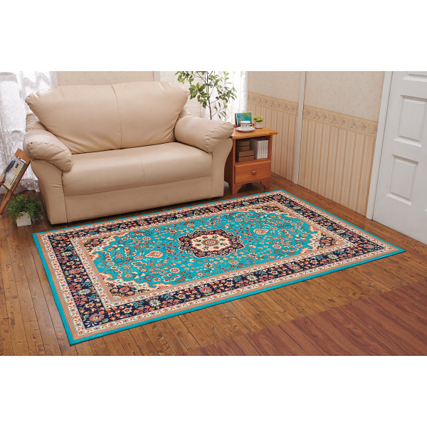 手触りすべすべウォッシャブルカーペットグリーン