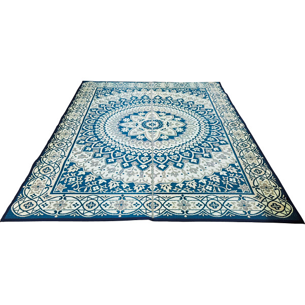 メダリオン柄国産い草ラグネイビー