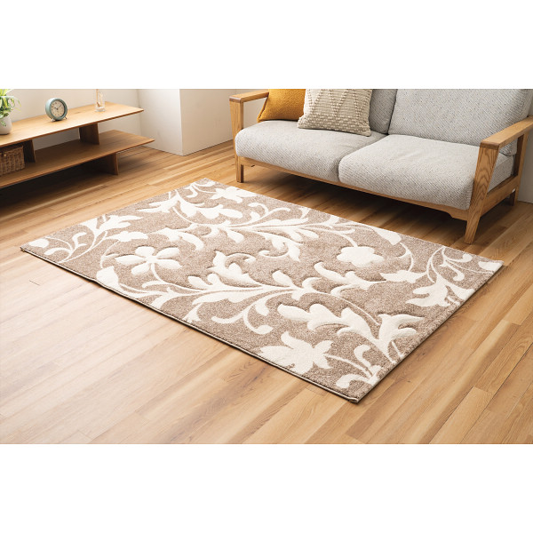 トルコ製カービングウィルトンラグベージュ