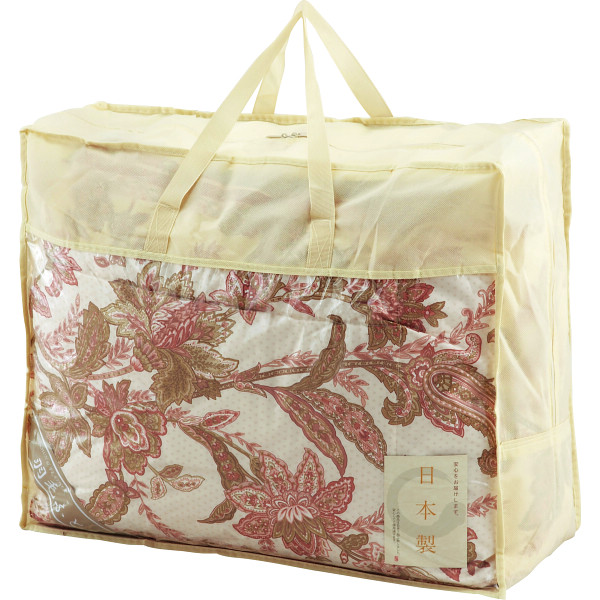 ダウン８５％入り　日本製羽毛肌掛けふとんピンク