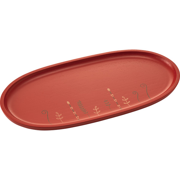 紀州塗 いつものうるし 春小判盆