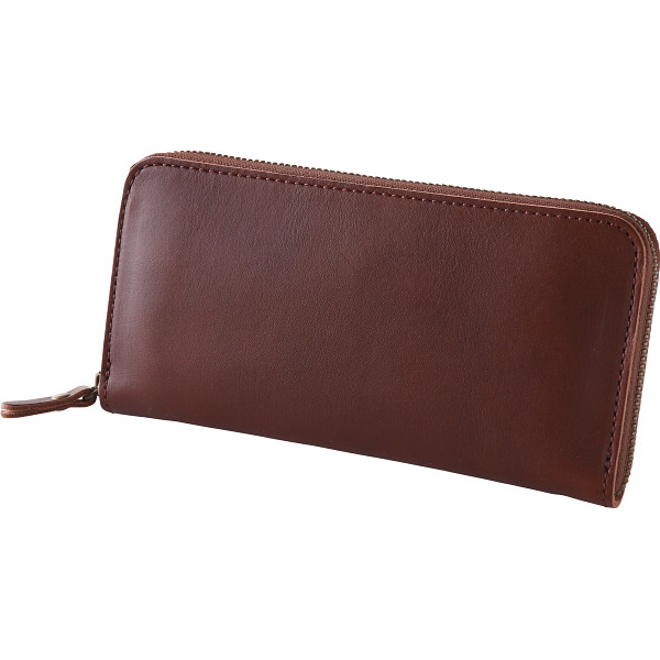 ｍ，ｉ，ｕ，ｏ．ｊ ヌメ革 長財布（ユニセックス）チョコ