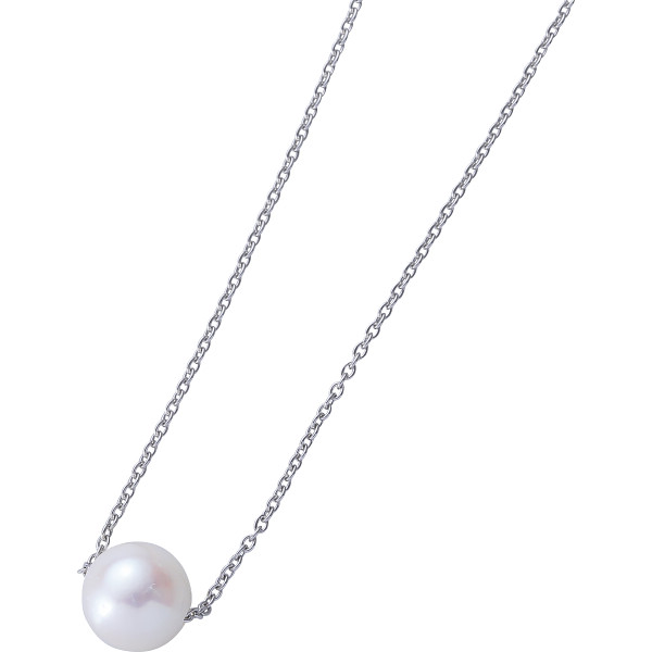 花珠あこや本真珠ＳＶ一珠ネックレスシルバーカラー
