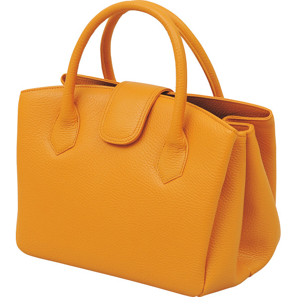 良品工房 日本製牛革ジャバラ式手提バッグキャメル