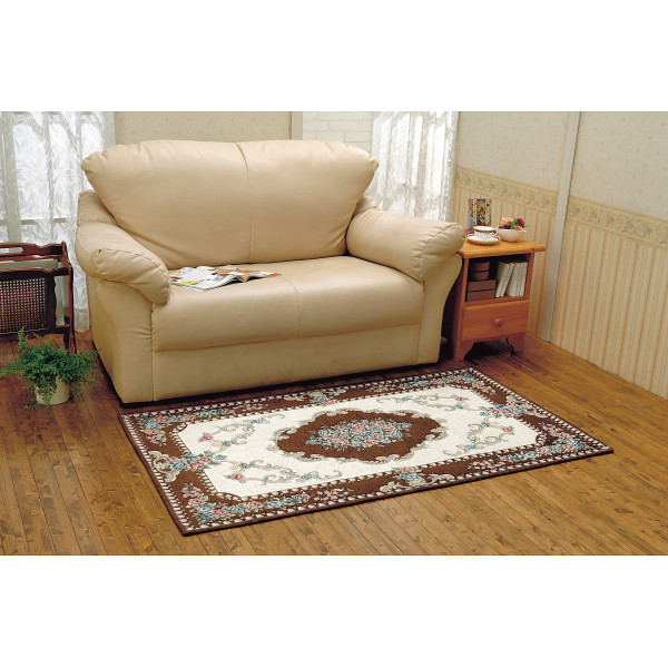 イタリア製ゴブラン織ラグブラウン