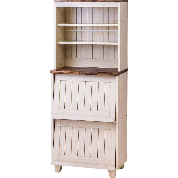 カントリーフラップキャビネット白木目