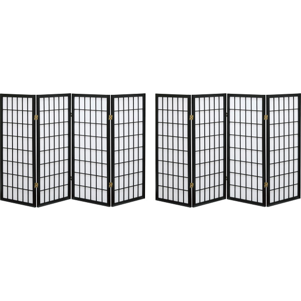 障子４連スクリーン２個組ブラック