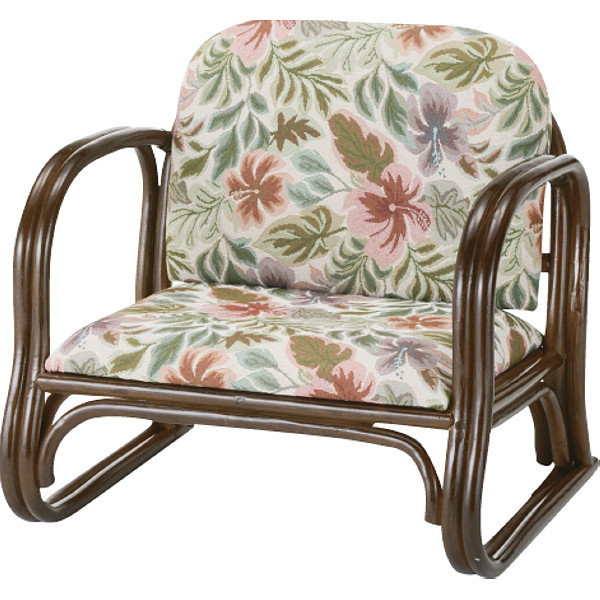 籐ジャカード織便利座椅子ロータイプ