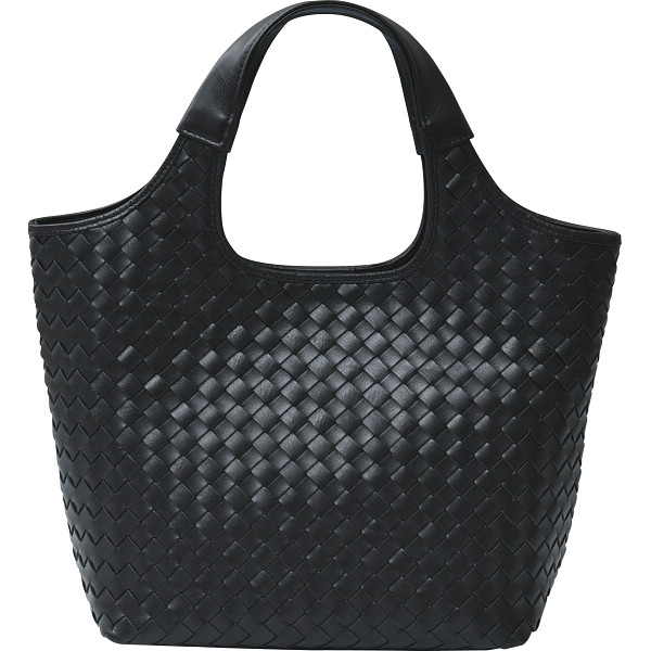 良品工房 日本製牛革 編込みバッグ黒