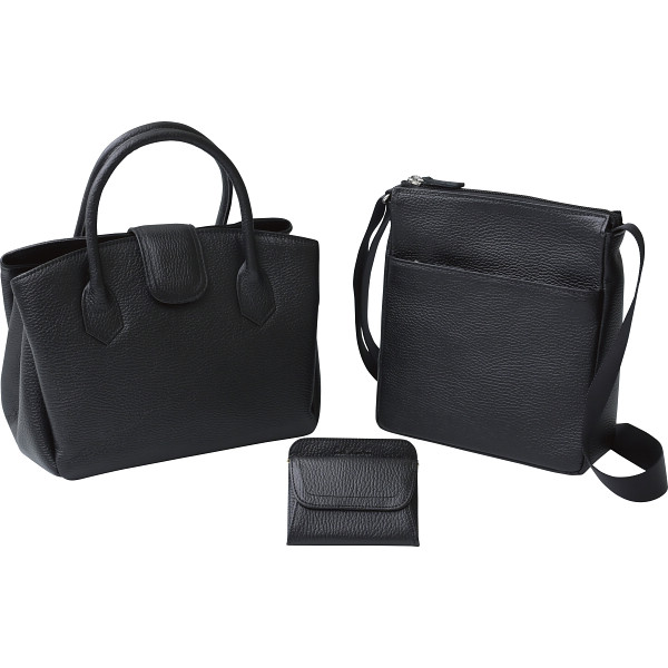良品工房　日本製牛革婦人バッグ３点セット