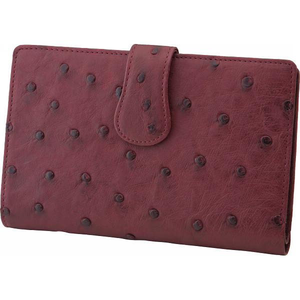 オーストリッチ横長財布ワイン