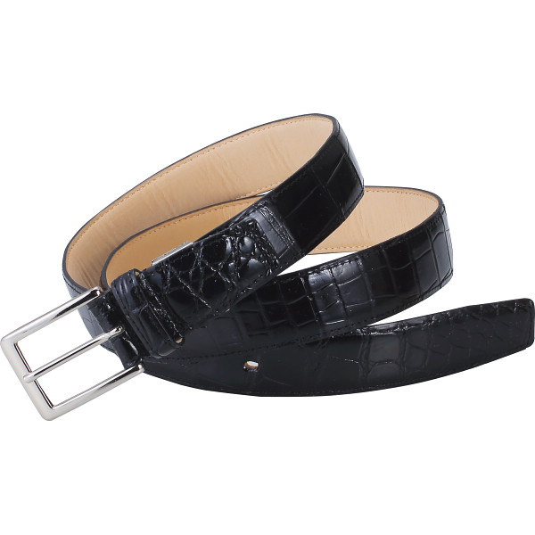 クロコダイル真鍮ベルトブラック