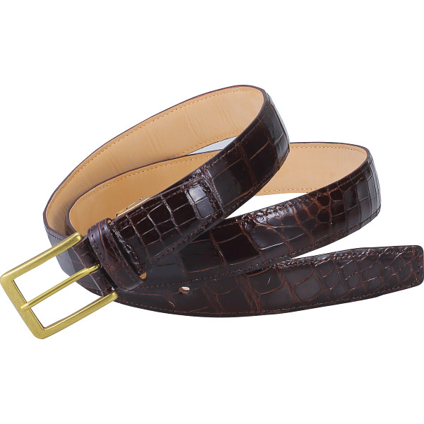 クロコダイル真鍮ベルトブラウン