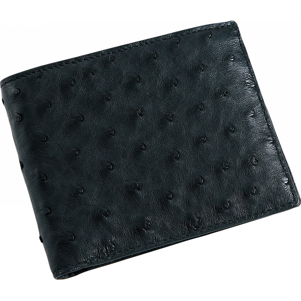 プレリー革巧　オーストリッチ札入ブラック