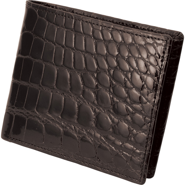 ファゴット クロコダイル 二つ折り札入ブラウン