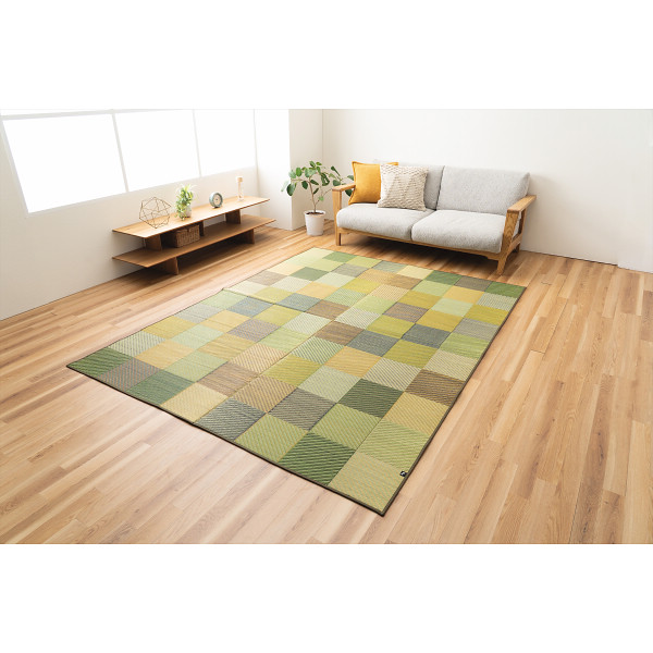 国産い草ラグ（裏張り付）グリーン