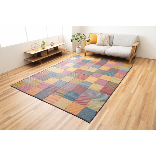 国産い草ラグ（裏張り付）ミックス