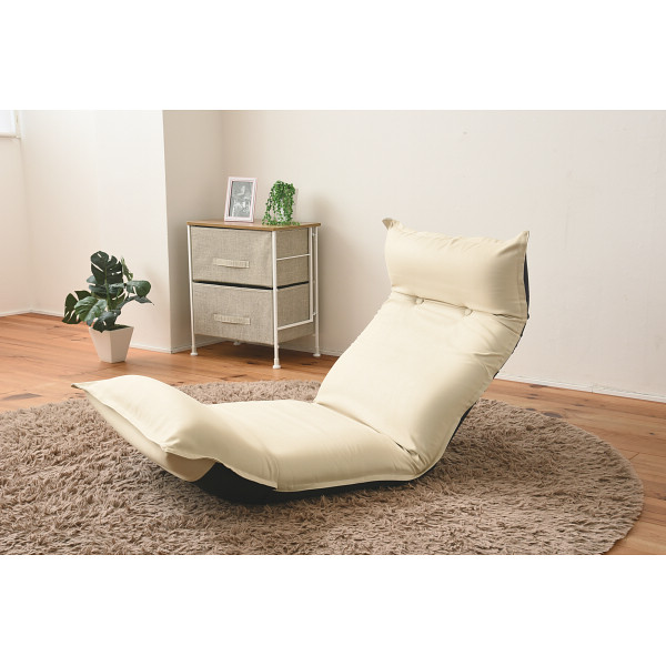 低反発リクライニングフロアチェア２個組ベージュ