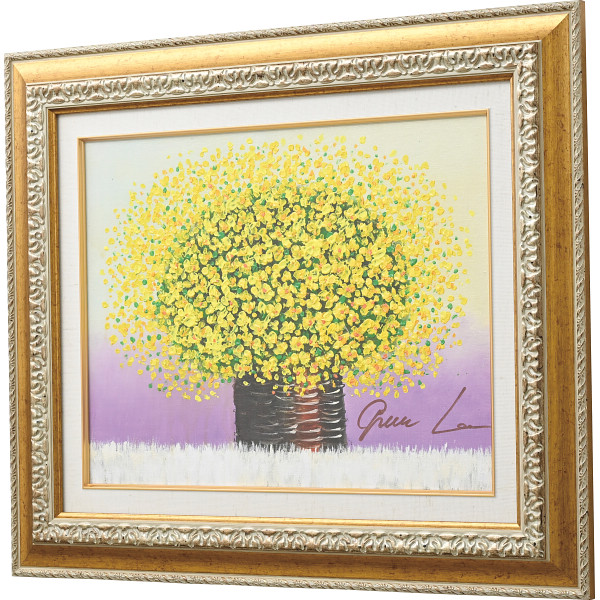 手描き油絵　「黄色のブーケ」