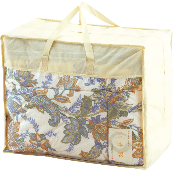 日本製 ダウン８５％入羽毛ふとんブルー