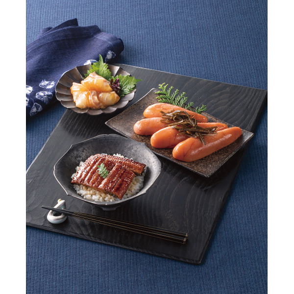 魚三楼 うなぎ蒲焼と鯛漬けと辛子明太子セット