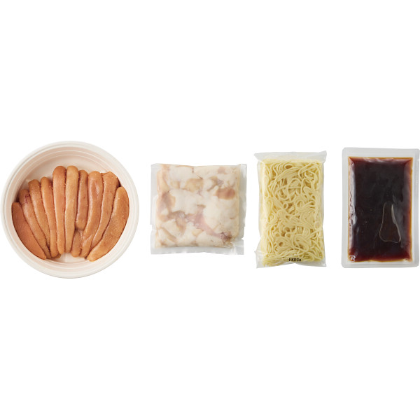 無着色辛子明太子（８００ｇ）・博多もつ鍋（あごだし醤油味）セット