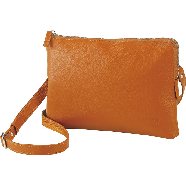 サニータンナリー　シュリンクエンボスレザークラッチショルダーキャラメル