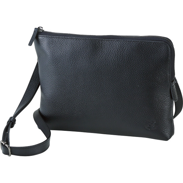 サニータンナリー　シュリンクエンボスレザークラッチショルダーブラック