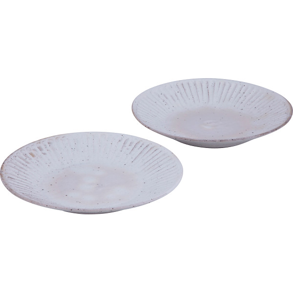 粉引ソギ ペアパスタ皿