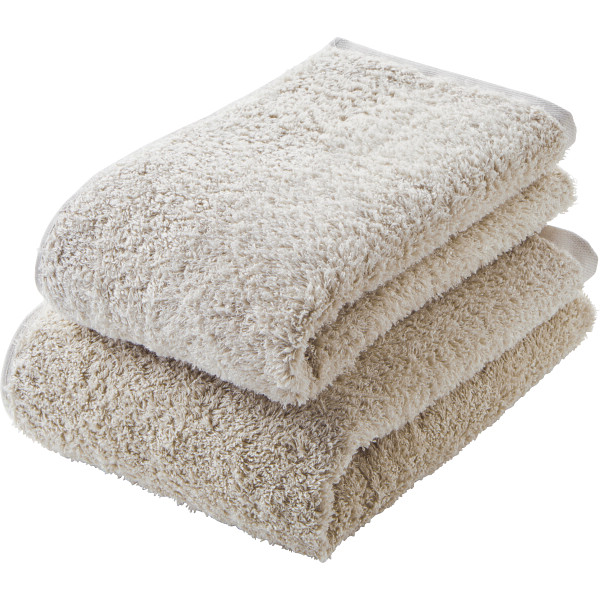 グランフランセヌーベル　オーガニックコットン　ロングパイル　バス・スリムバスタオルセットアイボリー