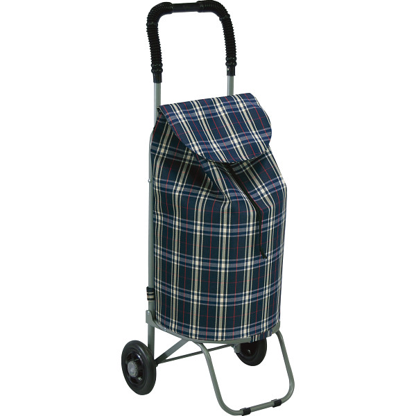 ショッピングカート　メロディライト格子ネイビー