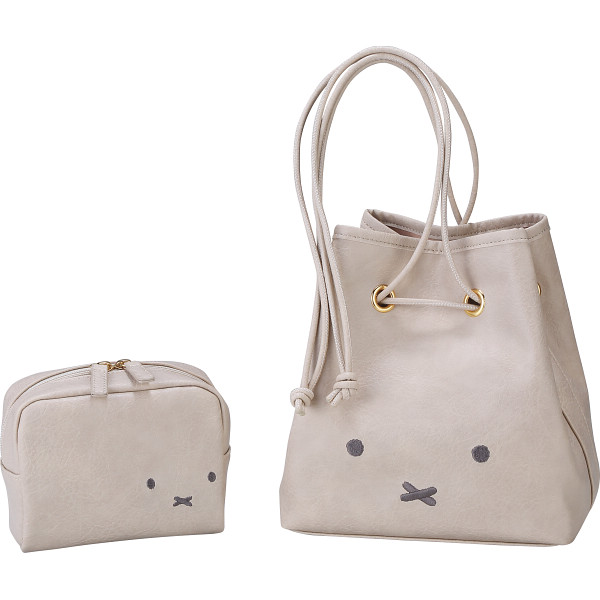 ディック・ブルーナ　ミッフィーポーチ＆ショルダーセットグレージュ