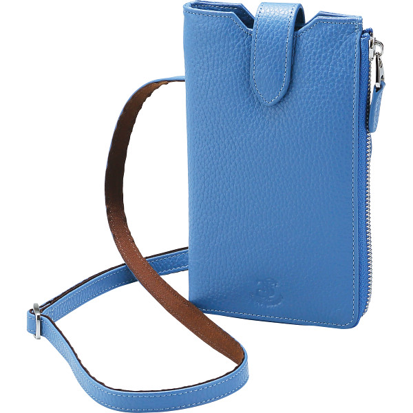 サニータンナリー　イタリアンレザースマホショルダーブルー