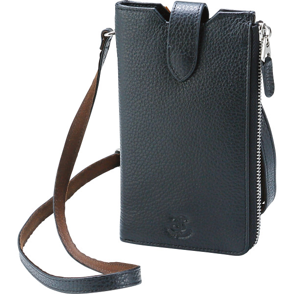 サニータンナリー　イタリアンレザースマホショルダーブラック