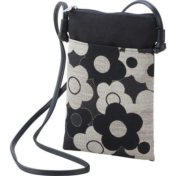 尾州織手さげ＆スマホポシェットブラック