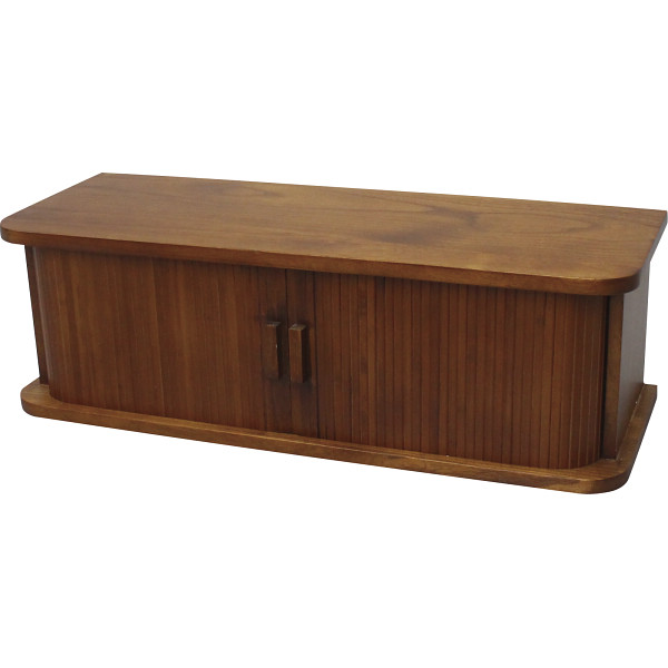 ジャバラ扉カウンター上収納庫幅（６０ｃｍ）ダークブラウン