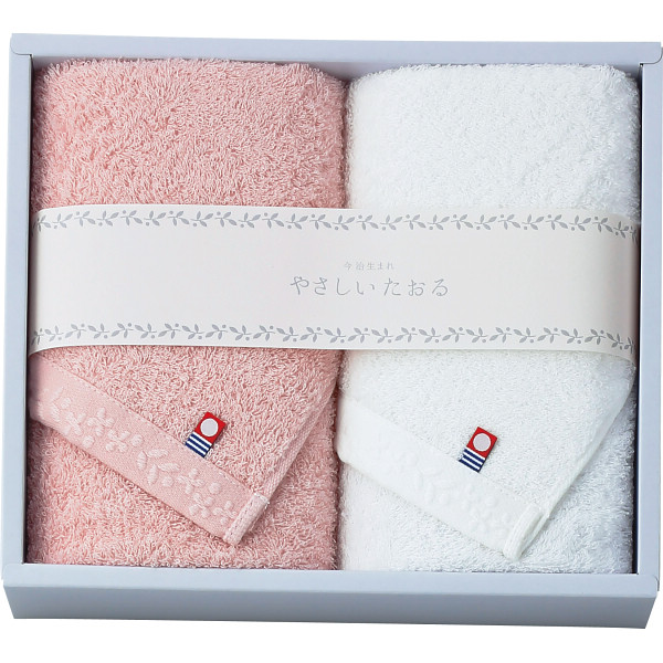 やさしいたおる フェイスタオル２枚セットピンク