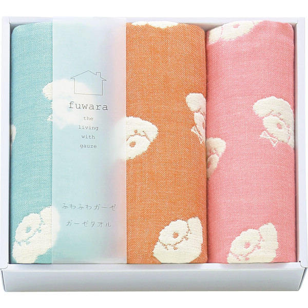ふわら　６重織ガーゼハンカチ３枚セット