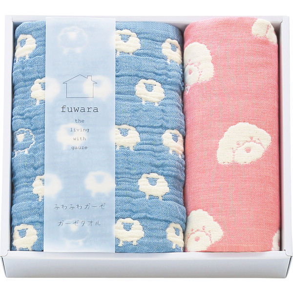 ふわら　６重織ガーゼフェイスタオル・ハンカチセット