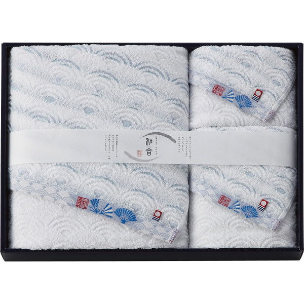 なごみね バス・フェイス・ウォッシュタオルセットブルー