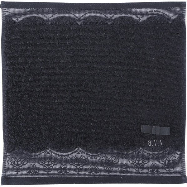 アーヴェーヴェー　婦人タオルハンカチレースブラック