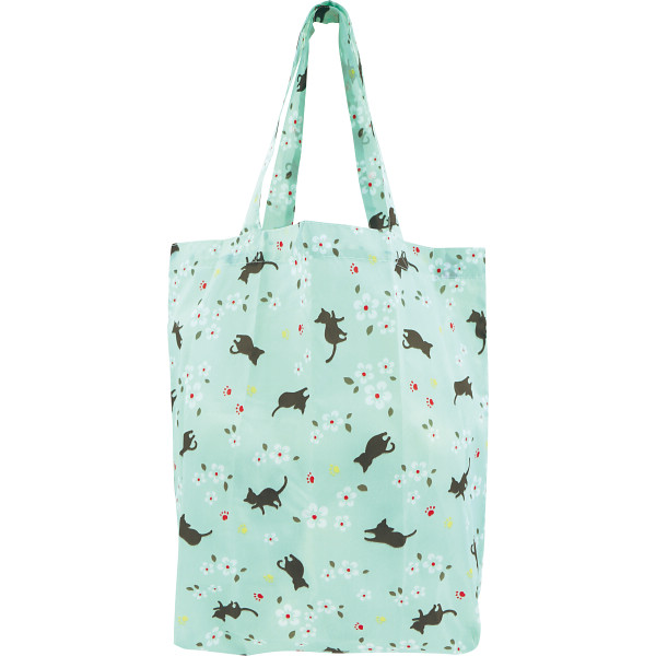 くろちく　和柄エコバッグ（小）子猫と小花