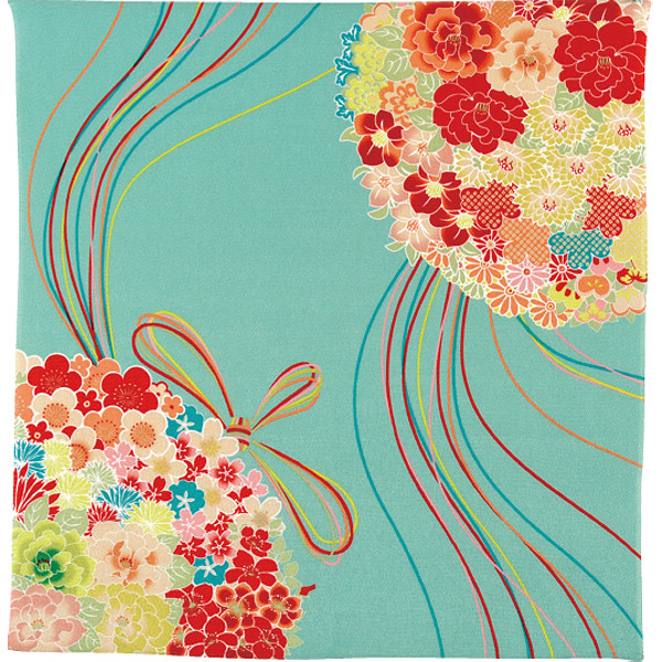 ちりめん風呂敷薬玉青