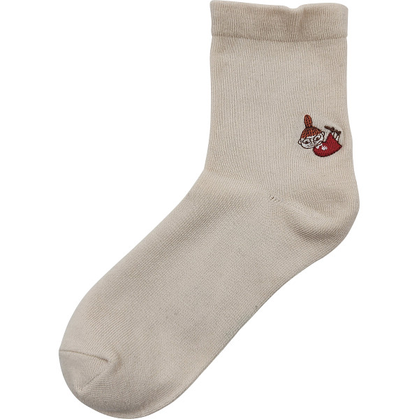 ムーミン　ゴムユッタリソックスミィ刺繍ホワイト