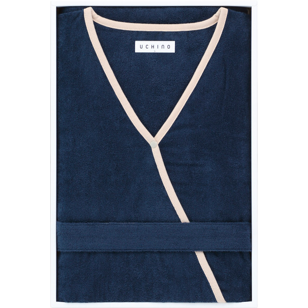 ＵＣＨＩＮＯ　エアリータッチレディスローブ　Ｌダークブルー